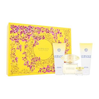 Versace Yellow Diamond Gift Set Eau De Toilette 90ml Body Lotion 100ml Shower Gel 100ml And Miniature Eau De Toilette 5ml 90ml