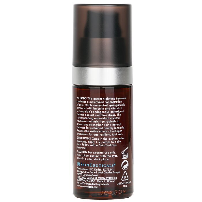 Skin Ceuticals Resveratrol B E Antioxidant Night Concentrate (Exp. Date 30 Nov 2026) 30ml/1oz