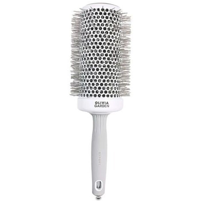 Olivia Garden Expert Blowout Speed Round Brush Wavy Bristles White & Grey ( 65 Mm )