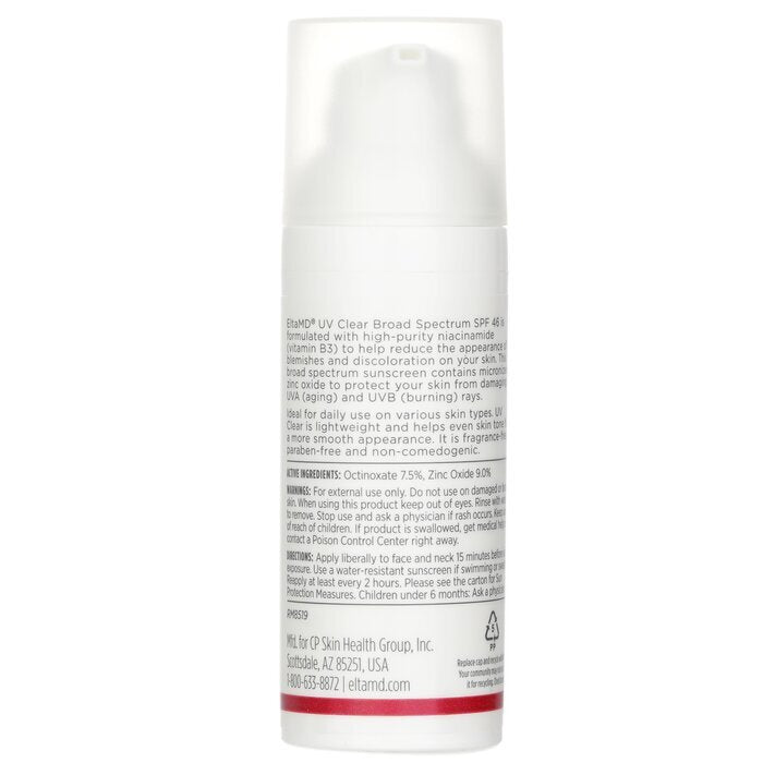 EltaMD UV Clear Facial Sunscreen SPF 46 - For Skin Types Prone To Acne, Rosacea & Hyperpigmentation(Random Packaging) 48g/1.7oz
