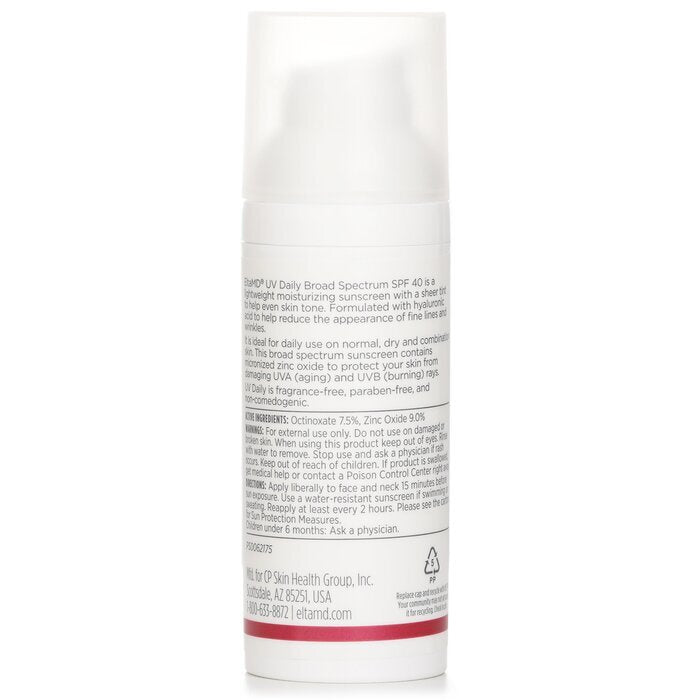 EltaMD UV Daily Moisturizing Facial Sunscreen SPF 40 - For Normal, Combination & Post-Procedure Skin - Tinted (Random Packaging) 48g/1.7oz
