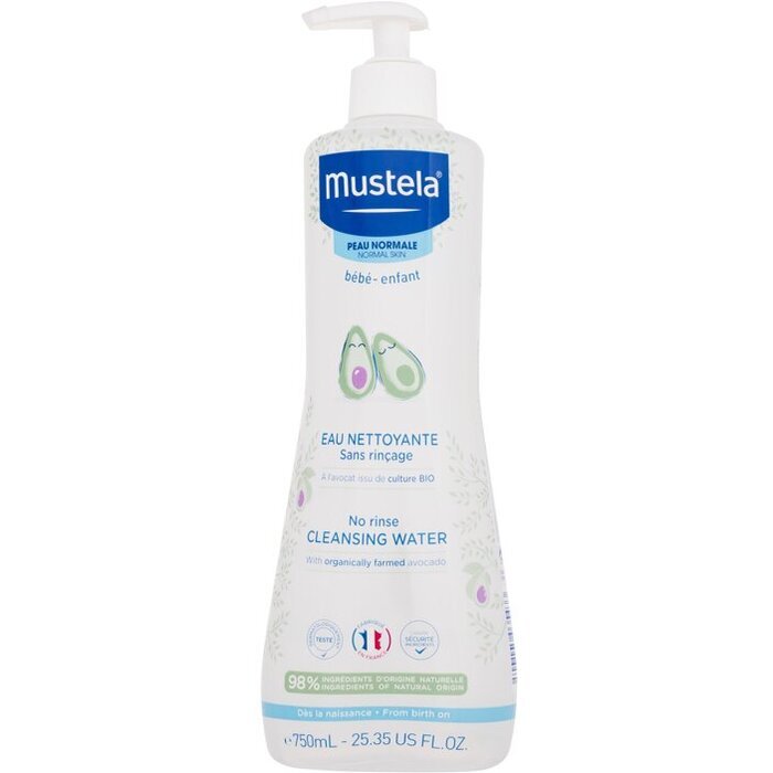 Mustela Bebe Cleansing Water No-rinse - Refreshing Cleansing Water For Children 500ml
