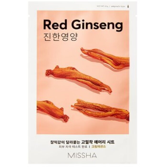 Missha Red Ginseng Airy Fit Sheet Mask - Nourishing Face Sheet Mask 19.0g