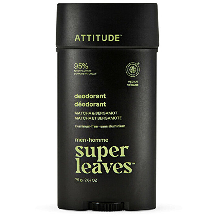 Attitude Super Leaves Matcha & Bergamot Deodorant - Natural Men's Deodorant 75.0g