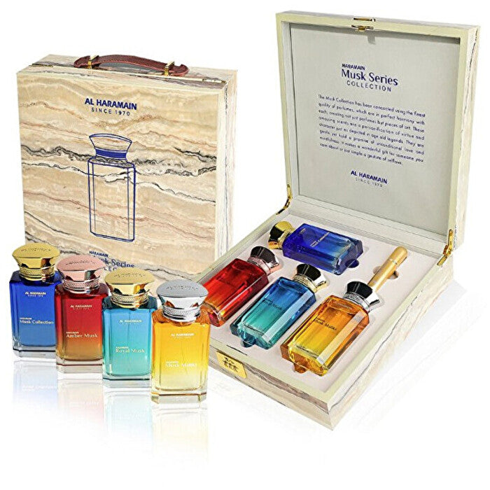 Al Haramain Musk Series Collection Gift Set Eau De Parfum 4x 100ml And Refillable Bottle 400ml