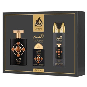 Lattafa Perfumes Al Qiam Gold Gift Set Eau De Parfum 100 Deospray 200ml And Eau De Parfum 20ml 100ml
