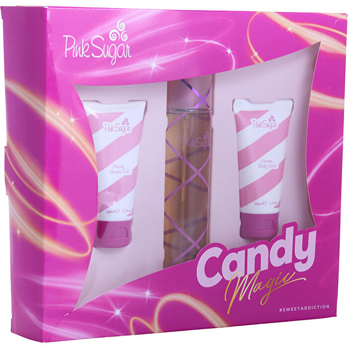 Aquolina Pink Sugar 3pc Set - Eau De Toilette & 50ml Body Lotion & 50ml Shower Gel 100ml