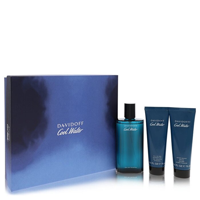 Davidoff Cool Water Gift Set - Eau De Toilette Spray + 2.5 oz After Shave Balm + 2.5 oz Shower Gel