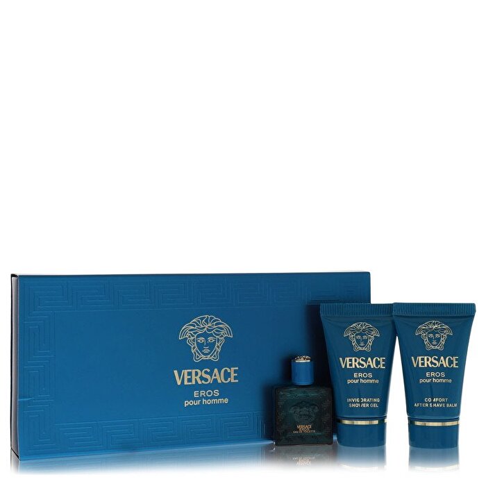 Versace Eros Gift Set - Mini Eau De Toilette + .8 oz Shower Gel + .8 oz After Shave Balm