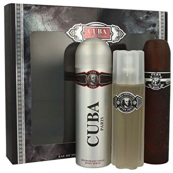 Cuba Black Gift Set 100ml Eau De Toilette After Shave Black 100ml And Deospray Black 200ml 100ml