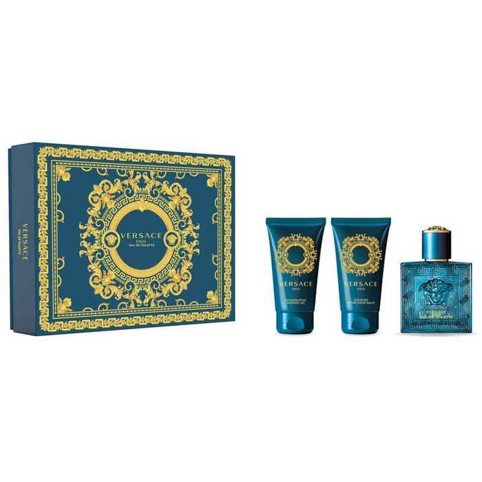 Versace Eros Gift Set 50ml Eau De Toilette Shower Gel And Eros 50ml After Shave Balsam Eros 50ml 50ml