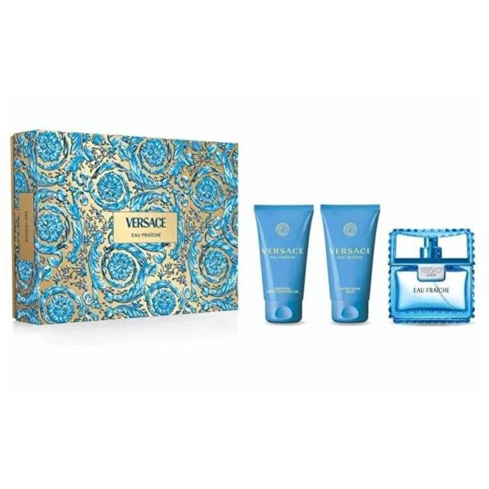 Versace Man Eau Fraiche Gift Set Eau De Toilette 50ml Shower Gel Man Eau Fraiche 50ml After Shave Balm Man Eau Fraiche 50ml 50ml