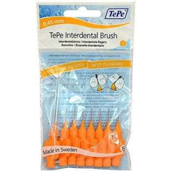 TePe Interdental Brush Normal (0.45 Mm Orange 8 Pcs) - Interdental Toothbrushes