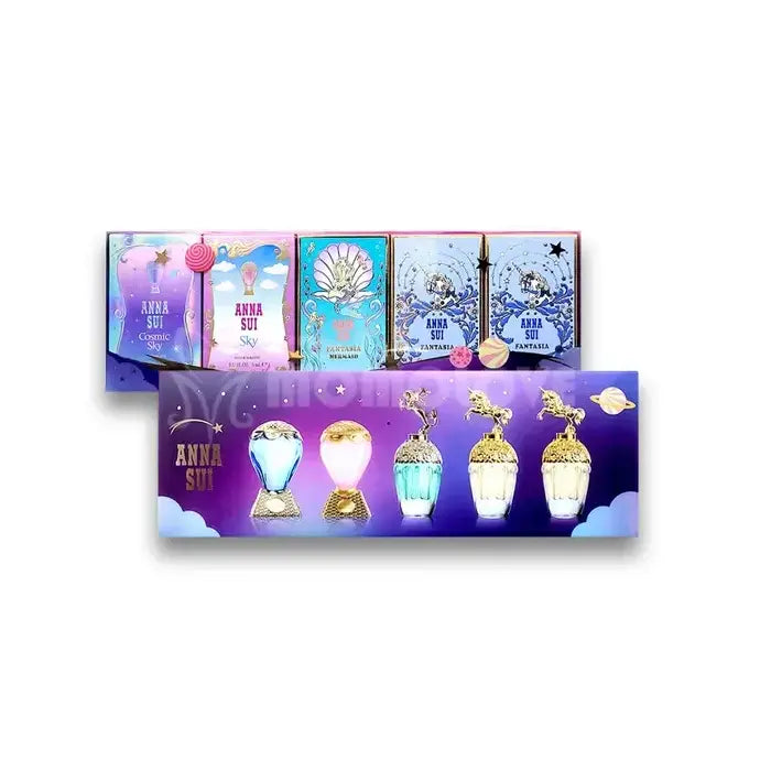 Anna Sui Woman Mini Set Eau De Toilette 5x 5ml Fantasia Mermaid & Sky & Secret Wish & Cosmic Sky & Fantasia