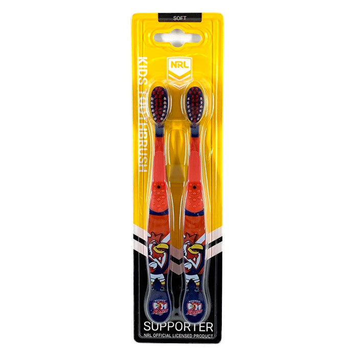 Nrl Mascot Kids Toothbrush - Roosters Sydney 2 Pack