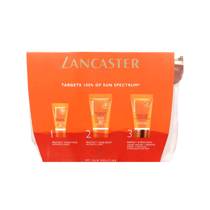 Lancaster Woman Set Protection Spf 30 High Protection 3ml & Protection Spf 30 Bm 15ml & Golden Tan Maximizer Asl 15ml & Pouch