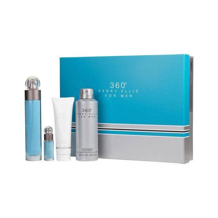 Perry Ellis 360�� Man Set Eau De Toilette 100ml & Body Spray 170g & Eau De Toilette 7.5ml & Sg 90ml