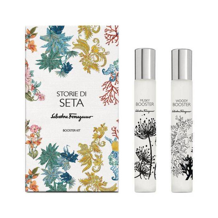 Salvatore Ferragamo Storie Di Seta Unisex Booster Kit Set 2x 10ml Roller (woody & Musky)