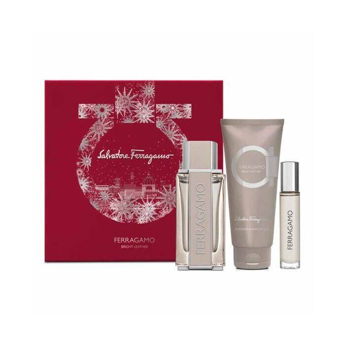 Salvatore Ferragamo Ferragamo Bright Leather Man Set Eau De Toilette 100ml & Eau De Toilette 10ml & Sg 100ml