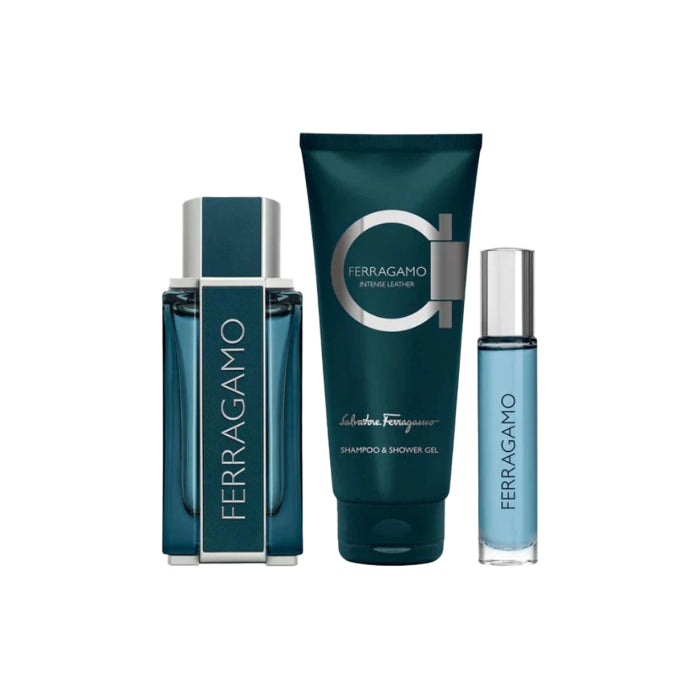 Salvatore Ferragamo Ferragamo Intense Leather Man Set Eau De Parfum 100ml & Eau De Parfum 10ml & Shampoo & Sg 100ml