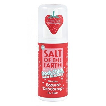 Salt-Of-The-Earth Natural Deodorant Spray Rock Chick Sweet Strawberry ( Natura L Deodorant) 100ml 100ml