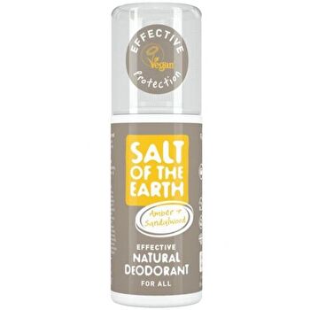Salt-Of-The-Earth Amber Sandalwood Natural Deodorant - Natural Deodorant Spray With Ambergris And Sandalwood 100ml