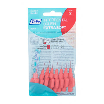 TePe Interdental Brush Extra Soft (0.5 Mm Pink 8 Pcs) - Very Fine Interdental Brushes 8.0ks