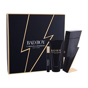 Carolina Herrera Bad Boy Gift Set Eau De Toilette 100ml Shower Gel 100ml And Miniature Eau De Toilette 10ml 100ml