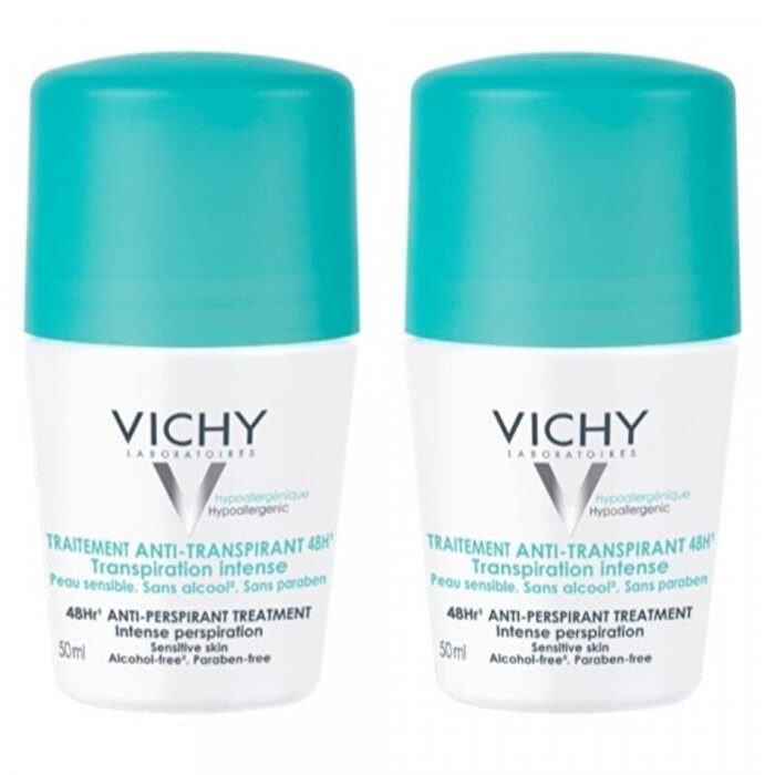 Vichy Traitement Anti-transpirant 48h Roll-on ( 2 Pcs ) - 48-hour Ball Antiperspirant Against White And Yellow Spots 50ml