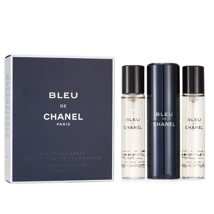 Bleu De Chanel Eau De Toilette Travel Spray & Two Refills 3x20ml/0.7oz