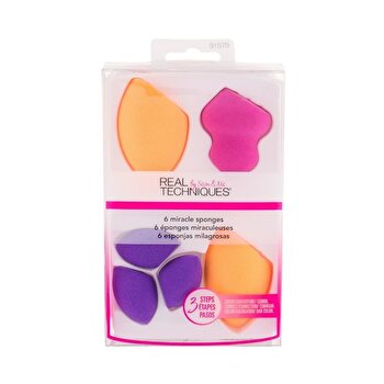 Real Techniques Sponges Mini Brush Trio (6 Pcs) - Sponges For Precise Make-up Application