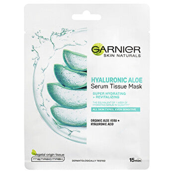 Garnier Hyaluronic Aloe Serum Tissue Mask - Textile Face Mask With Aloe Vera 28.0g