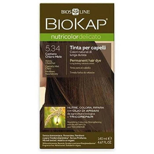 Biokap Nutricolor Delicato Hair Color - 5.34 Honey Chestnut 140ml