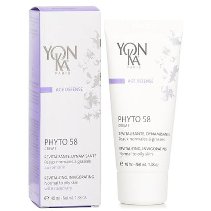 Yonka Age Defense Phyto 58 Creme With Rosemary + Vit. A.E.F. - Revitalizing, Invigorating (Normal To Oily Skin) 40ml/1.38oz