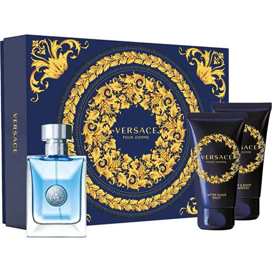 Versace Pour Homme Gift Set Eau De Toilette 50ml After Shave Balm 50ml And Shampoo 50ml 50ml