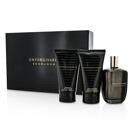 Sean John Unforgivable Gift Set - Eau De Toilette Spray + 3.4 oz Shower Gel + 3.4 oz After Shave Balm