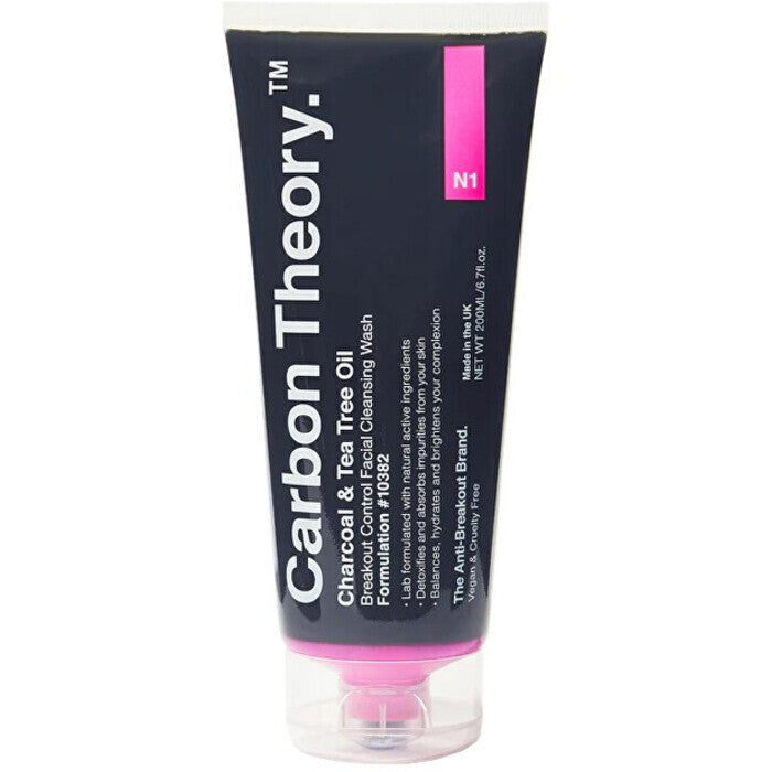 Carbon Theory Charcoal & Tea Tree Oil Breakout Control Facial Cleansing Wash 200ml