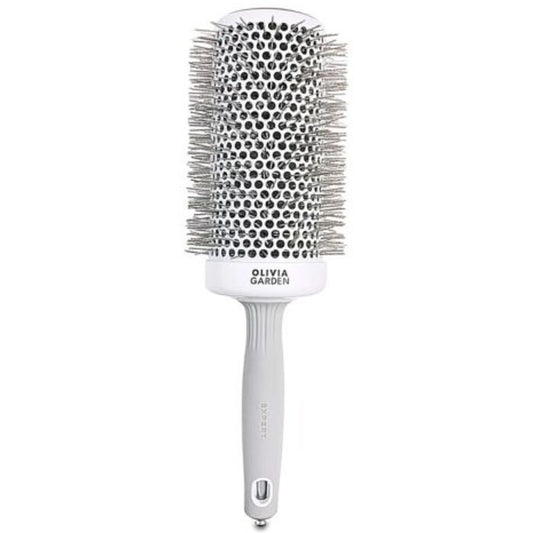 Olivia Garden Expert Blowout Speed Round Brush Wavy Bristles White & Grey ( 65 Mm )
