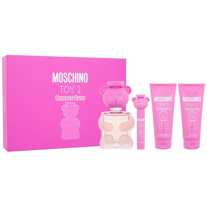 Moschino Toy 2 Bubble Gum Gift Set Eau De Toilette 100ml Eau De Toilette Mini 10ml Shower Gel 100ml And Body Lotion 100ml 100ml