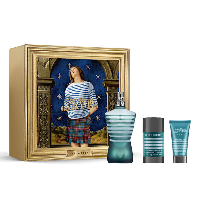 Jean Paul Gaultier Le Male Set Eau De Toilette 125ml & After Shave Balm 50ml & Deostick 75ml 125ml