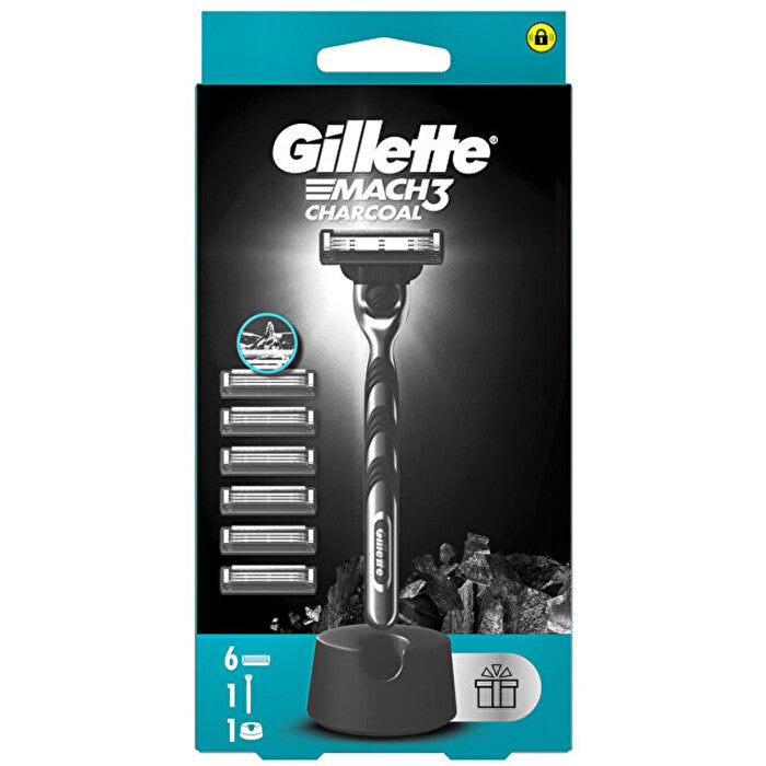 Gillette Mach3 Charcoal - Razor & 6 Replacement Heads