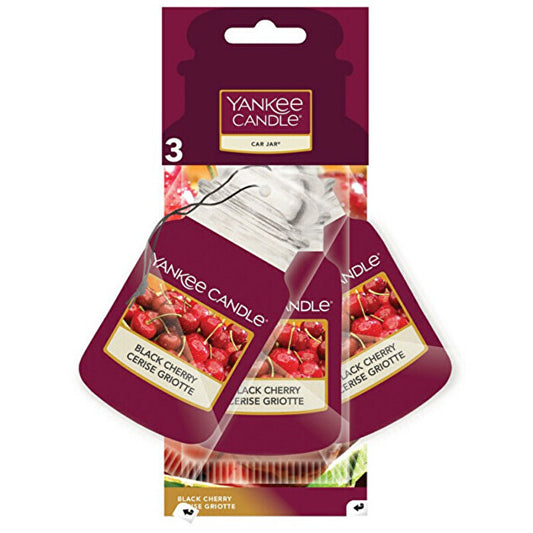 Yankee Candle Black Cherry Car Jar - Car Air Freshener 3 Pcs