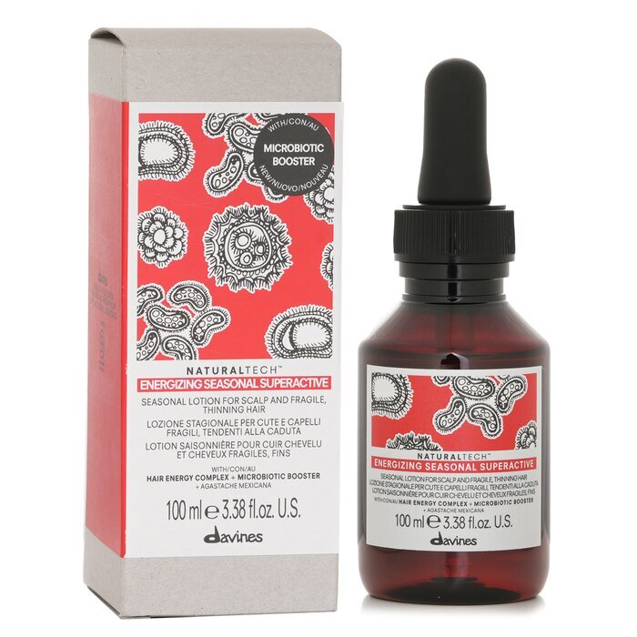 Davines Natural Tech Energizing Seasonal Superactive Seasonal Lotion (For Scalp and Fragile, Thinning Hair) 100ml/3.38oz