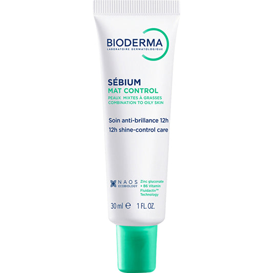 Bioderma Sebium Mat Control 12h Shine-control Care Cream - Zmatňující Hydratační Krem Pro Mastnou A Smíšenou Pleť 30ml