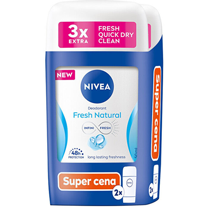 Nivea Fresh Natural Deodorant Duo - Sada Tuhých Deodorantů 50ml