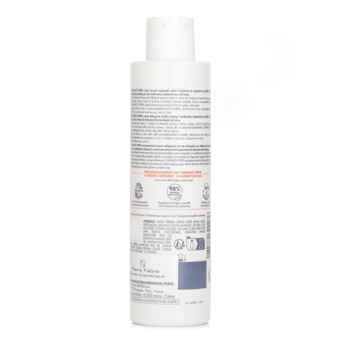 Avene Cleanance HYDRA Soothing Cleansing Cream - For Blemish-Prone Skin Left Dry & Irritated by Treatments (Random Packaging) 200ml/6.7oz