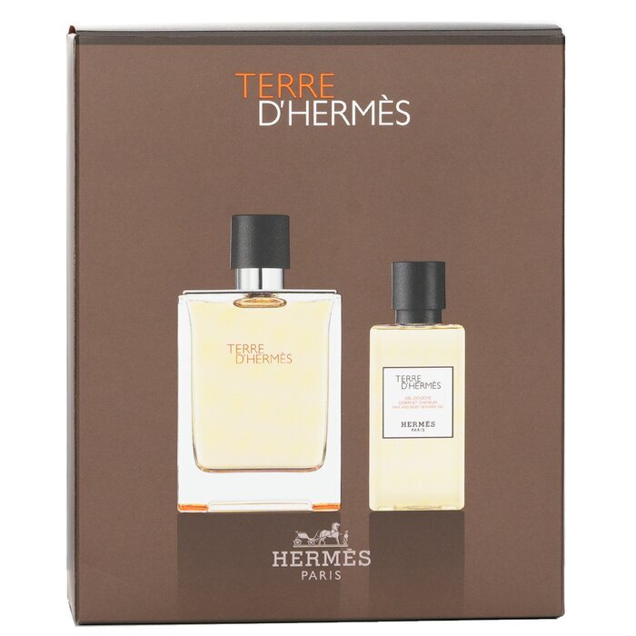 Terre D'Hermes Coffret: Eau De Toilette Spray 100ml/3.3oz + Hair And Body Shower Gel 80ml/2.7oz 2pcs