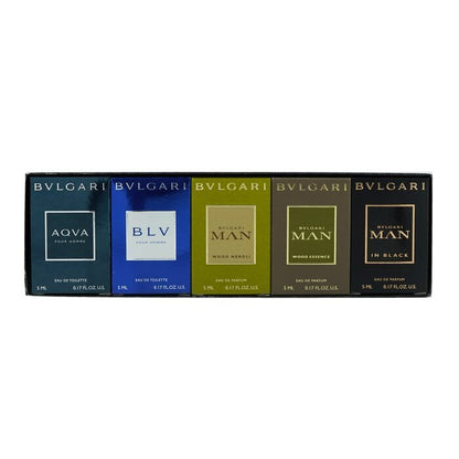 Bvlgari  Mini Set 5x 5ml (man In Black Eau De Parfum & Man Wood Essence Eau De Parfum & Man Wood Neroli Eau De Parfum & Aqva Eau De Toilette & Blv Eau De Toilette)