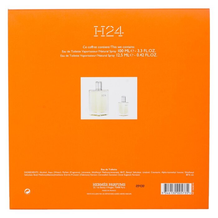 Hermes H24 Coffret: Eau De Toilette Spray 100ml/3.3oz + Eau De Toilette Spray 12.5ml/0.42oz 2pcs