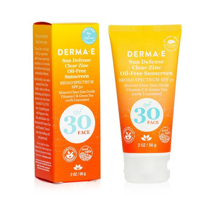 Derma E Sun Defense Clear Zinc Oil Free Sunscreen SPF 30 - Face 56g/2oz